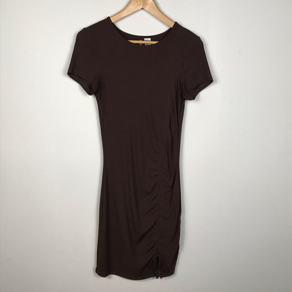 H&M Divided Short Mini Fitted Drawstring- Detail Ribbed Stretchy Dress  Size S